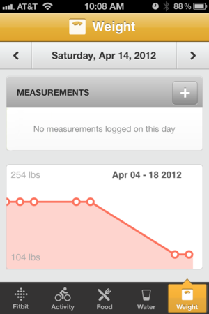 L'application pour iPhone : Poids