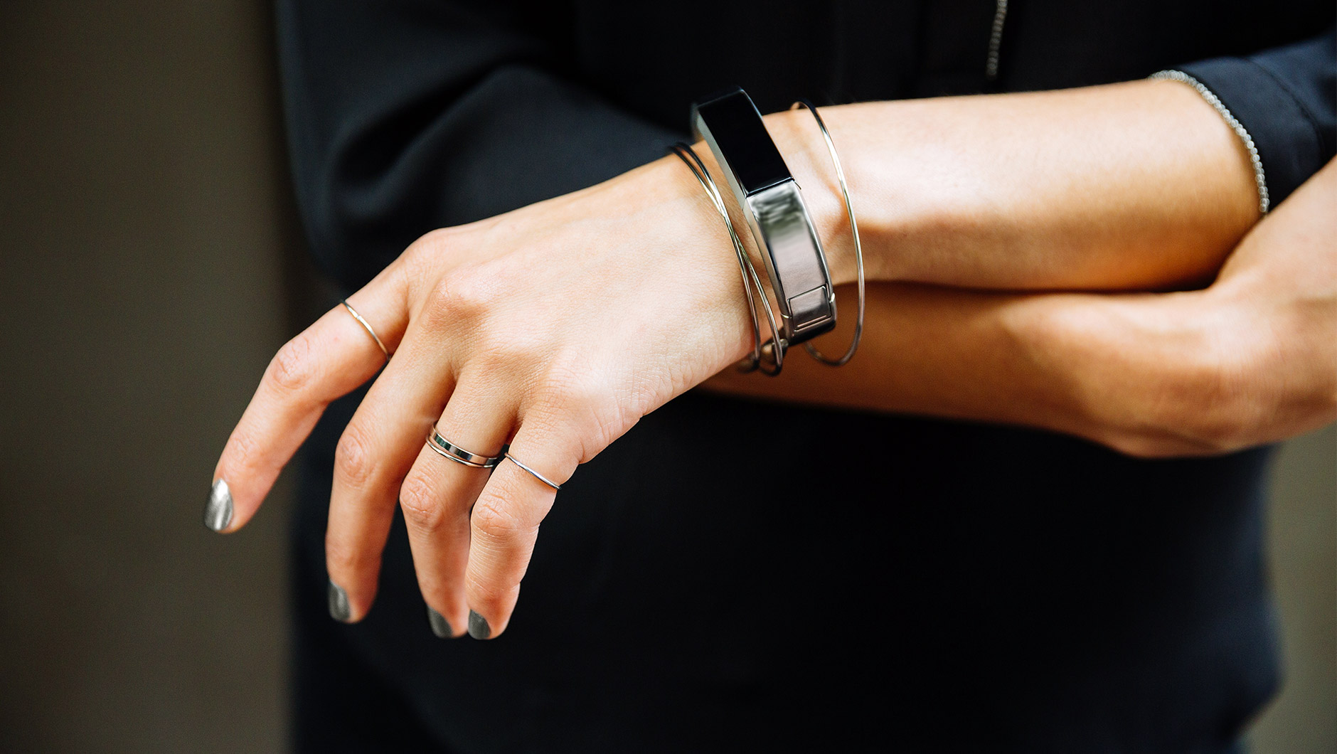 Metal Steel Bangle Wrist band Strap Bracelet Accessories For Fitbit ALTA HR 