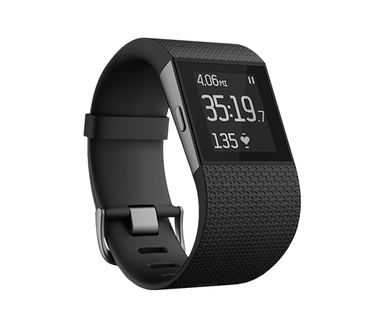 Large Fitbit Surge Wristband Activity Tracker Black for sale online 